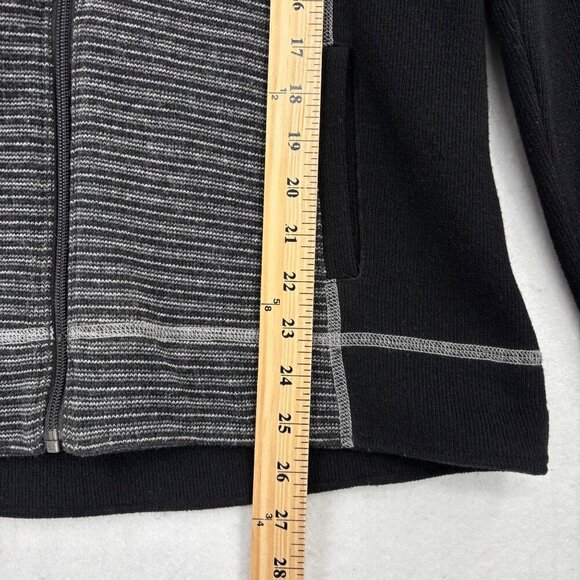 Kuhl Chianti Fleece Wool Blend Hooded Jacket Size L Black Gray Zip Up Hoodie - Picture 9 of 11